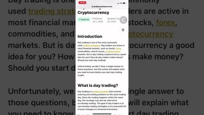 BEGINNERS GUIDE TO DAY TRADING CRYPTO CURRENCIES.