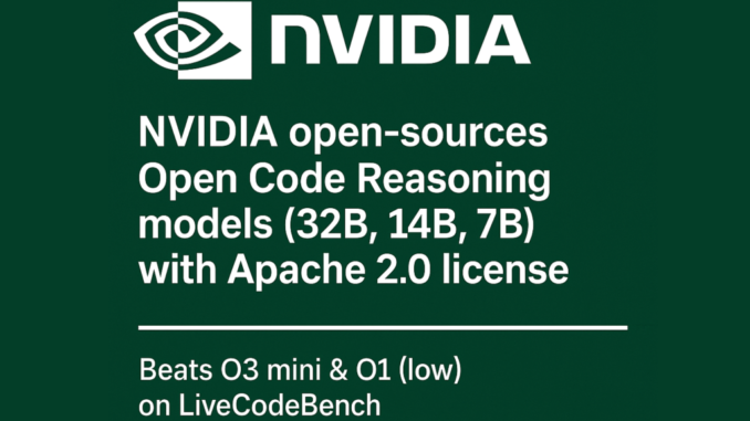 NVIDIA Open-Sources Open Code Reasoning Models (32B, 14B, 7B)