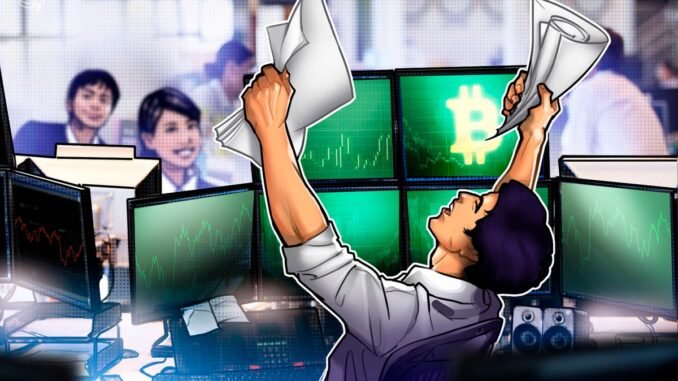Crypto stocks, Bitcoin pumps as more companies snap up BTC