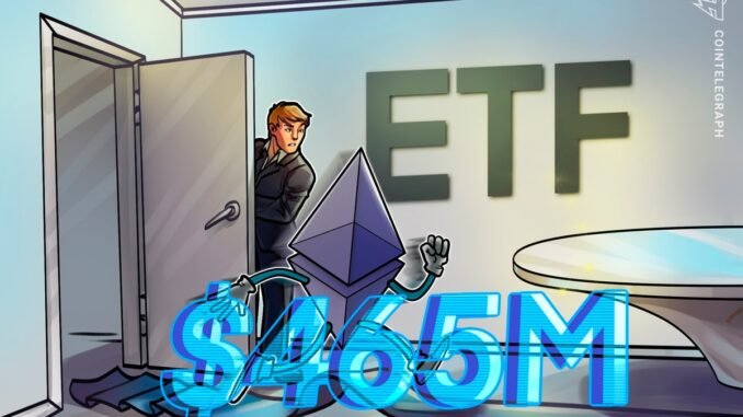 Spot Ether ETFs See Record $465M Daily Outflow