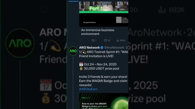 ARO Network Mining App | Free Crypto Mining Today #ARONetwork #CryptoMining #airdropfree #viral #fyp