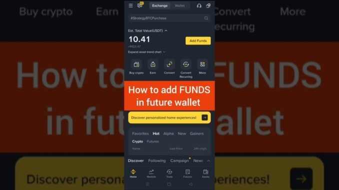 Spot to Futures Wallet Transfer | Binance funding to Futures Wallet transfer
