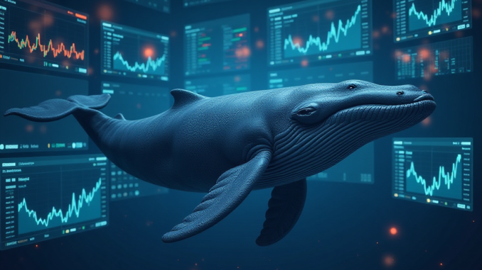 A Whale and Price Charts in teh Background