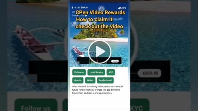 💰 How to Claim CPen Video Rewards | Free Crypto Reward Claim Guide🔥#cpennetwork #cpen #freecrypto