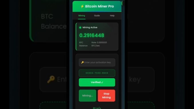 Mobile BTC Mining App 🔥 Earn Bitcoin on Phone | New Mining App #Bitcoin #BTCMining #Crypto